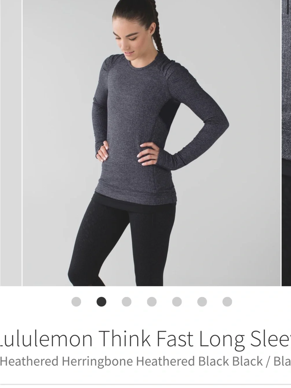 lululemon athletica Think Fast Long-Sleeve Heathered Pullover Dress in Dark Gray